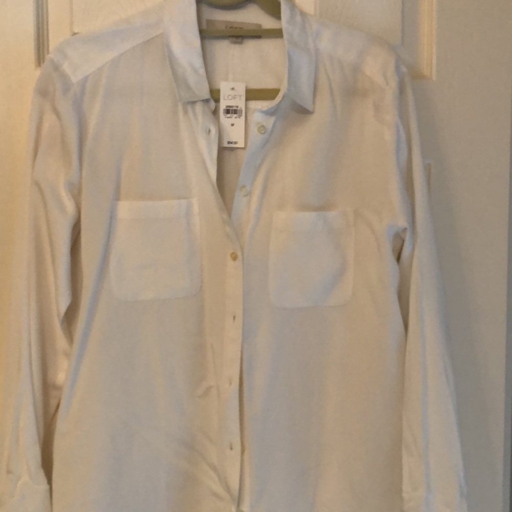 Loft NWT white button down - Picture 3 of 4